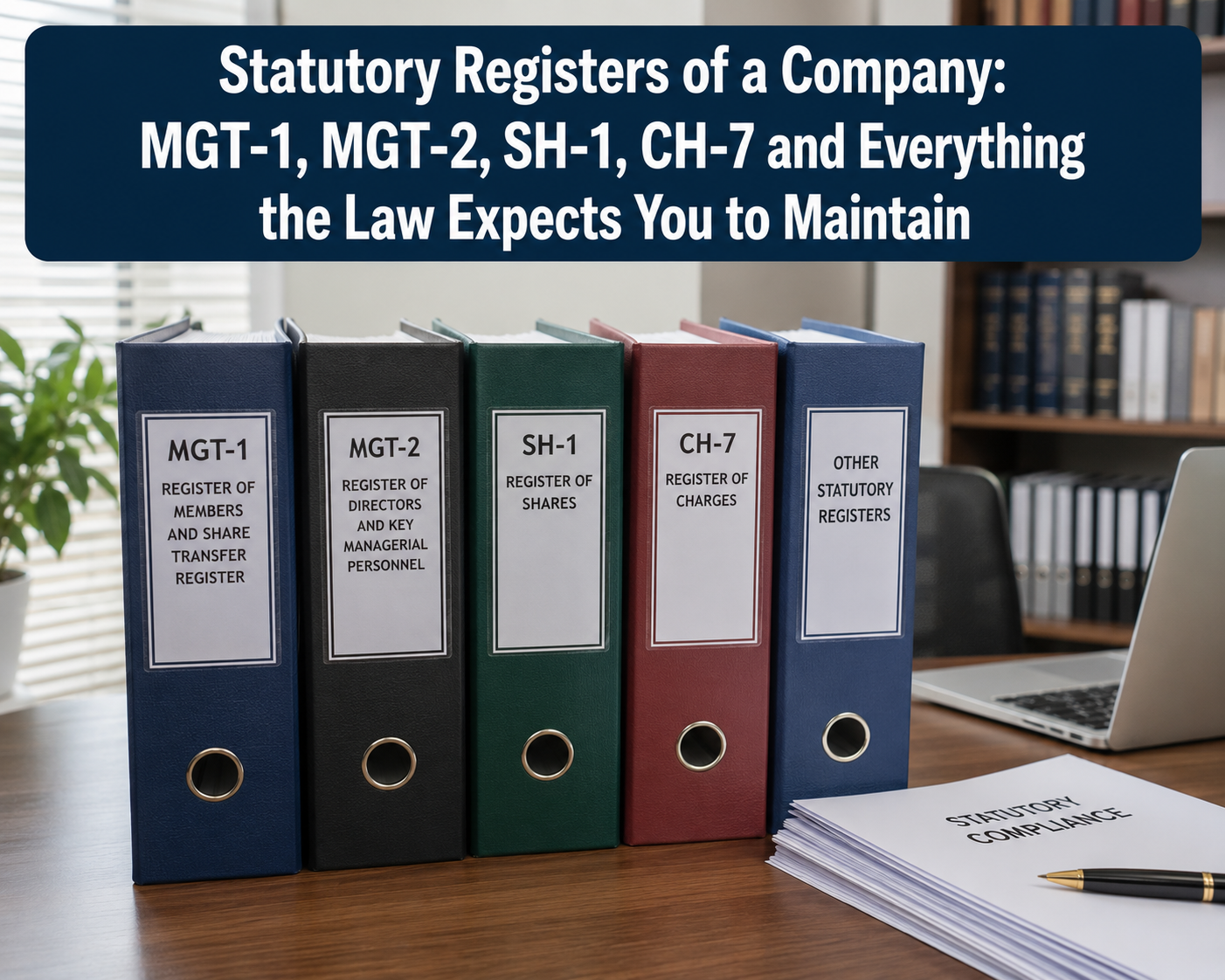 Statutory Registers Of A Company: MGT-1, MGT-2, SH-1, CH-7